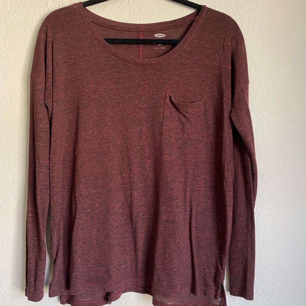 maroon long sleeve with pocket